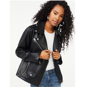 Scoop Women’s Faux Leather Jacket